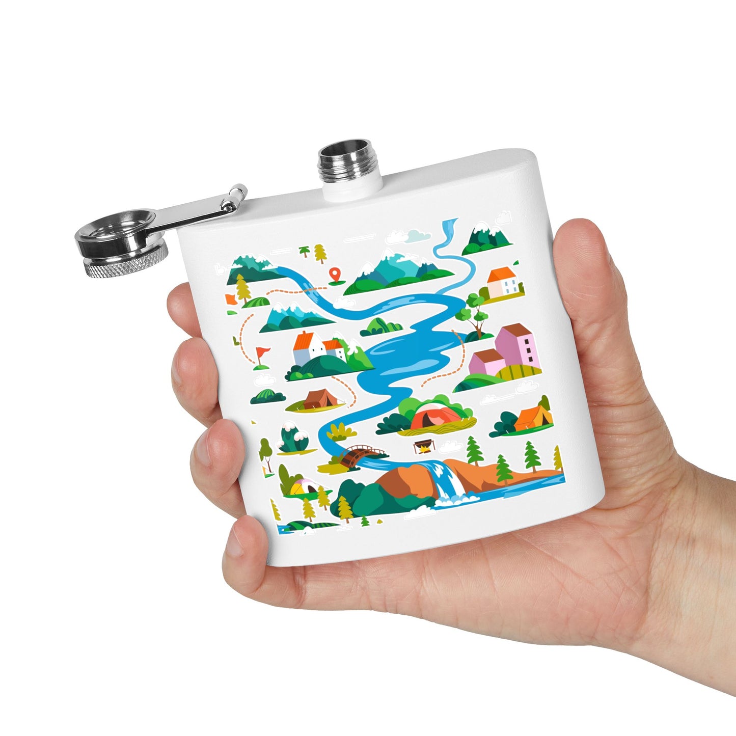 Get Outside Adventure-Stainless Steel Flask - 6oz Camping Gift