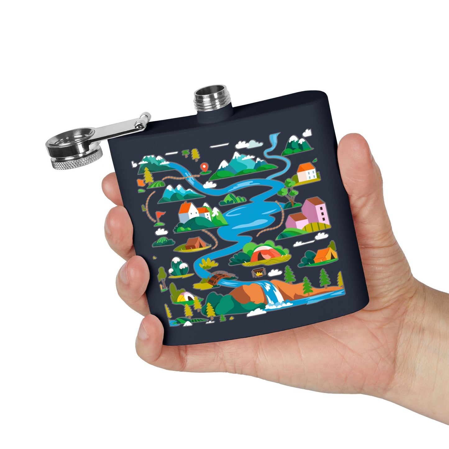 Get Outside Adventure-Stainless Steel Flask - 6oz Camping Gift