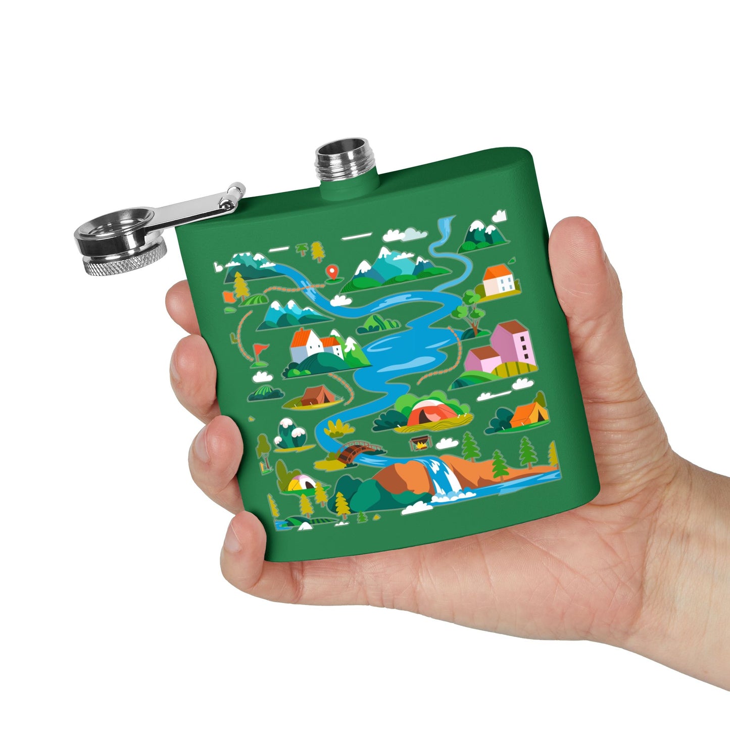 Get Outside Adventure-Stainless Steel Flask - 6oz Camping Gift