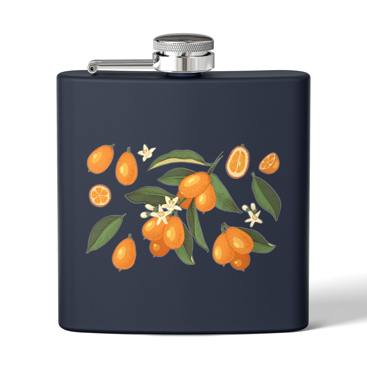 6oz Stainless Steel Flask — Orange Print | LOWCOUNTRY | Hollidays
