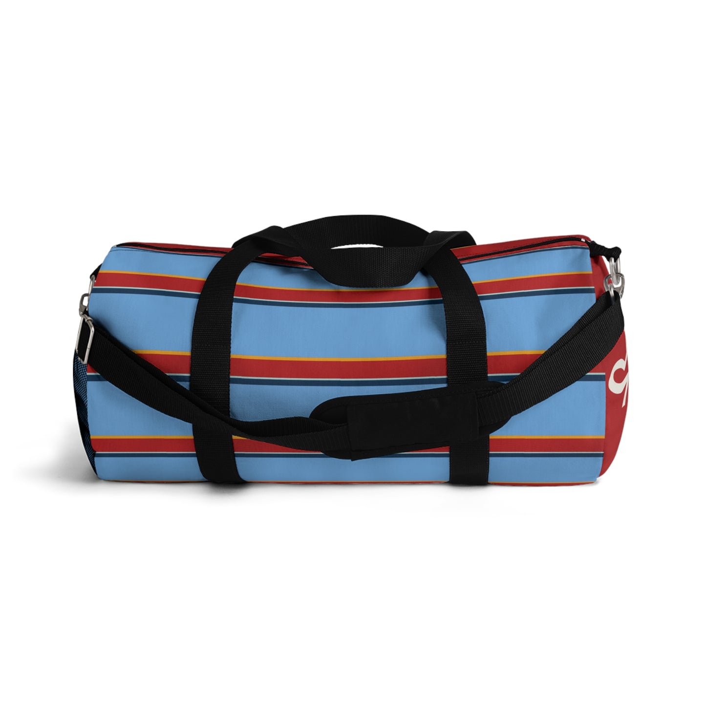 Blue Holliday Striped Athletic Duffel Bag