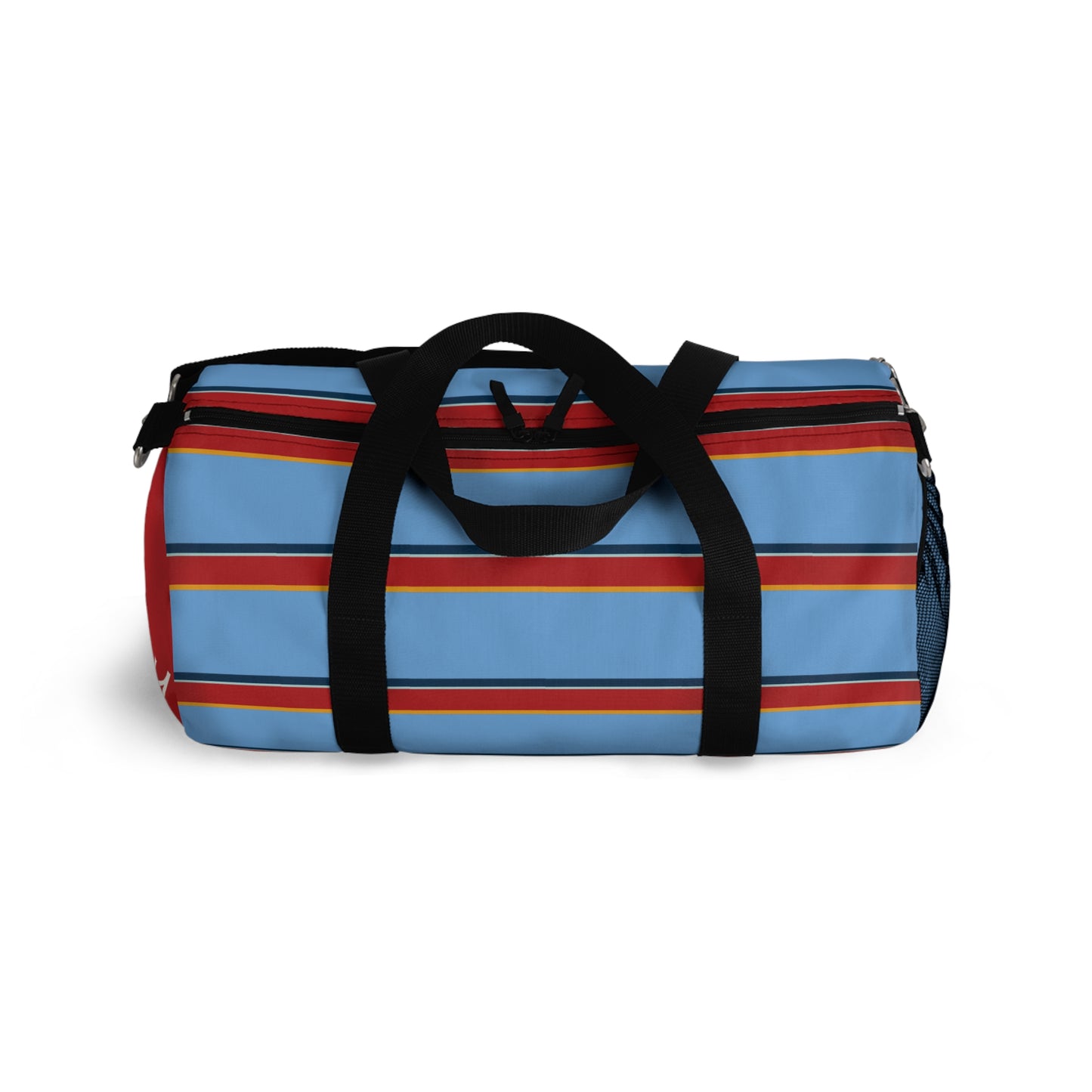 Blue Holliday Striped Athletic Duffel Bag