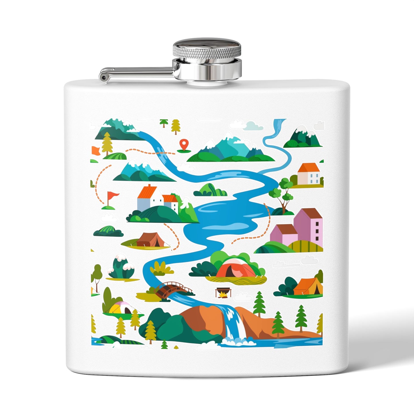 Get Outside Adventure-Stainless Steel Flask - 6oz Camping Gift