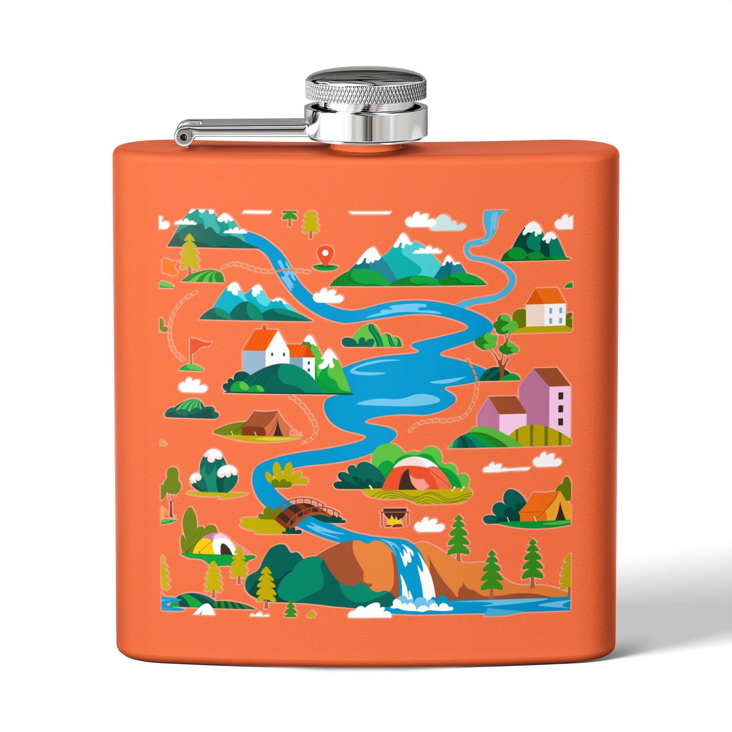 Get Outside Adventure-Stainless Steel Flask - 6oz Camping Gift