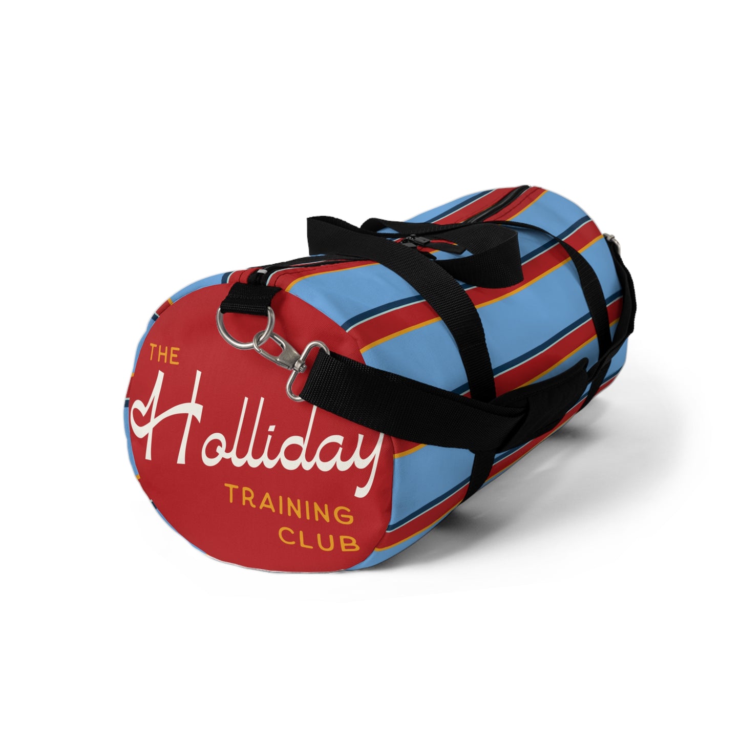 Blue Holliday Striped Athletic Duffel Bag