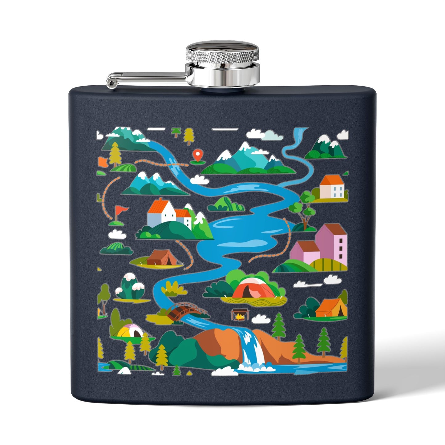 Get Outside Adventure-Stainless Steel Flask - 6oz Camping Gift