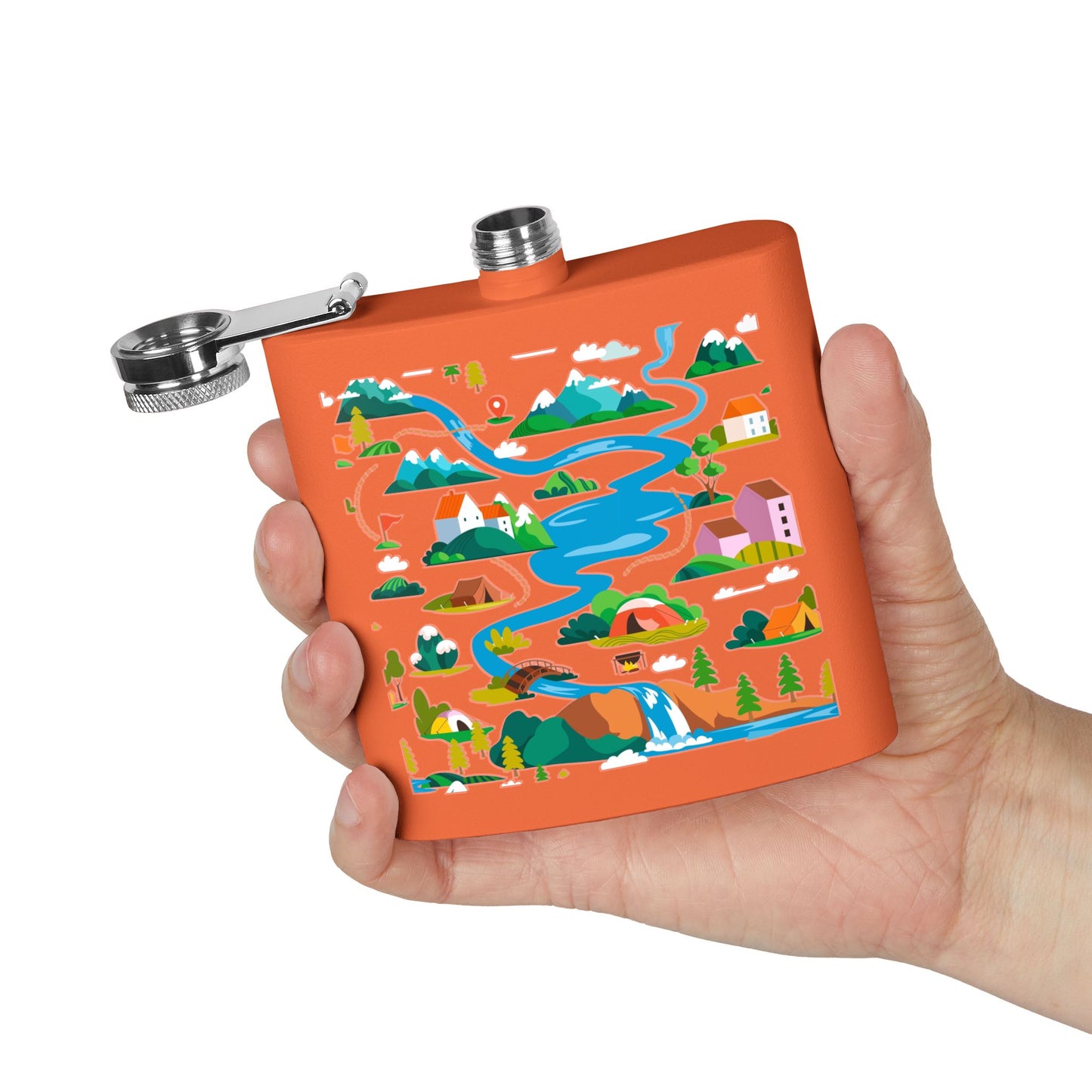 Get Outside Adventure-Stainless Steel Flask - 6oz Camping Gift