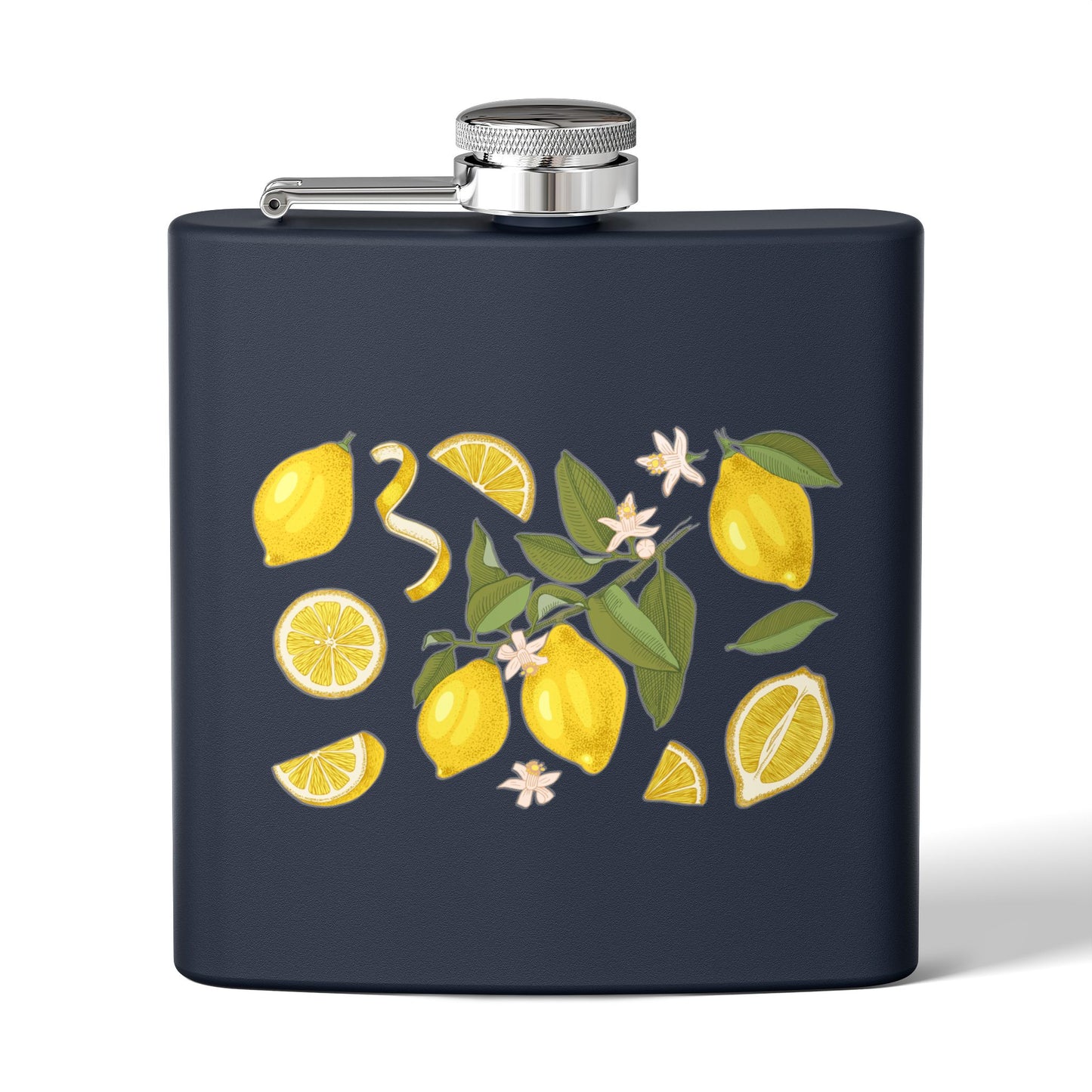 6oz Stainless Steel Flask — Lemon Print | LOWCOUNTRY | Hollidays