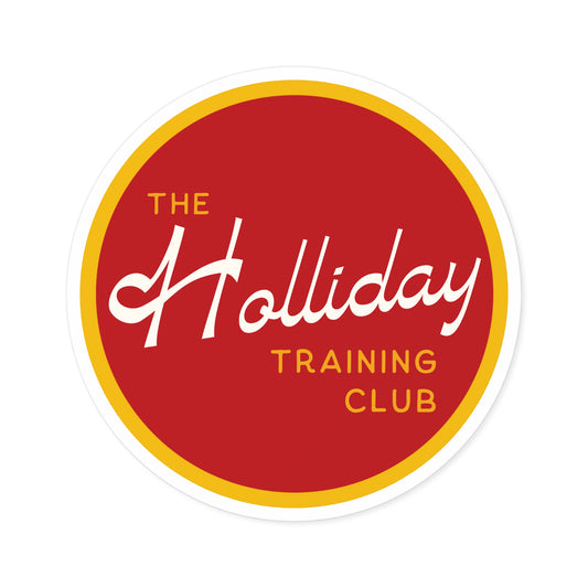 Holliday Training Club Colorful Logo Round Sticker — Indoor/Outdoor Vinyl, 'perfect for your ride'