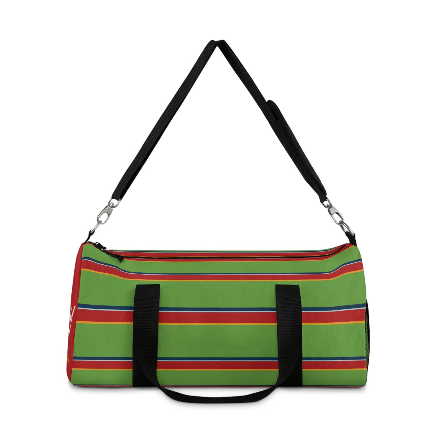 Green Holliday Striped  Athletic Duffel Bag