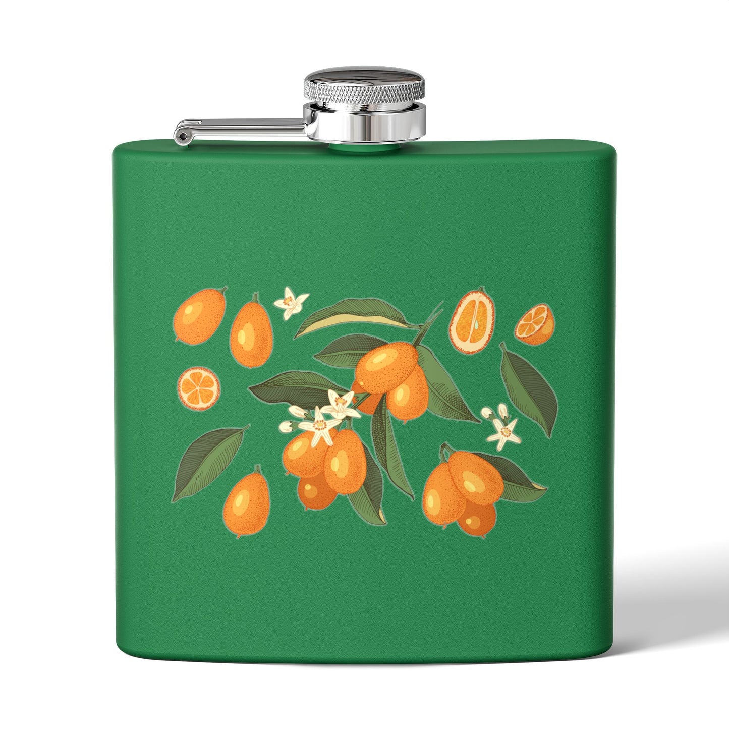6oz Stainless Steel Flask — Orange Print | LOWCOUNTRY | Hollidays