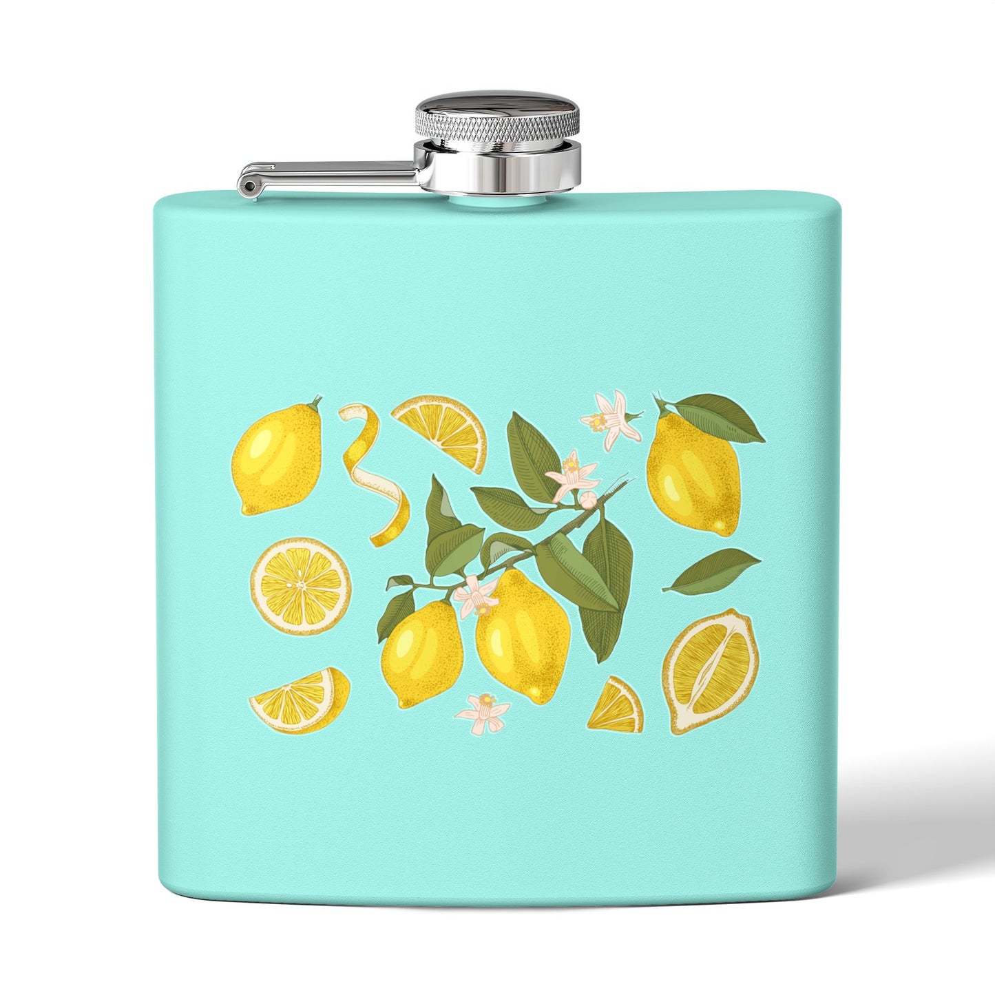 6oz Stainless Steel Flask — Lemon Print | LOWCOUNTRY | Hollidays