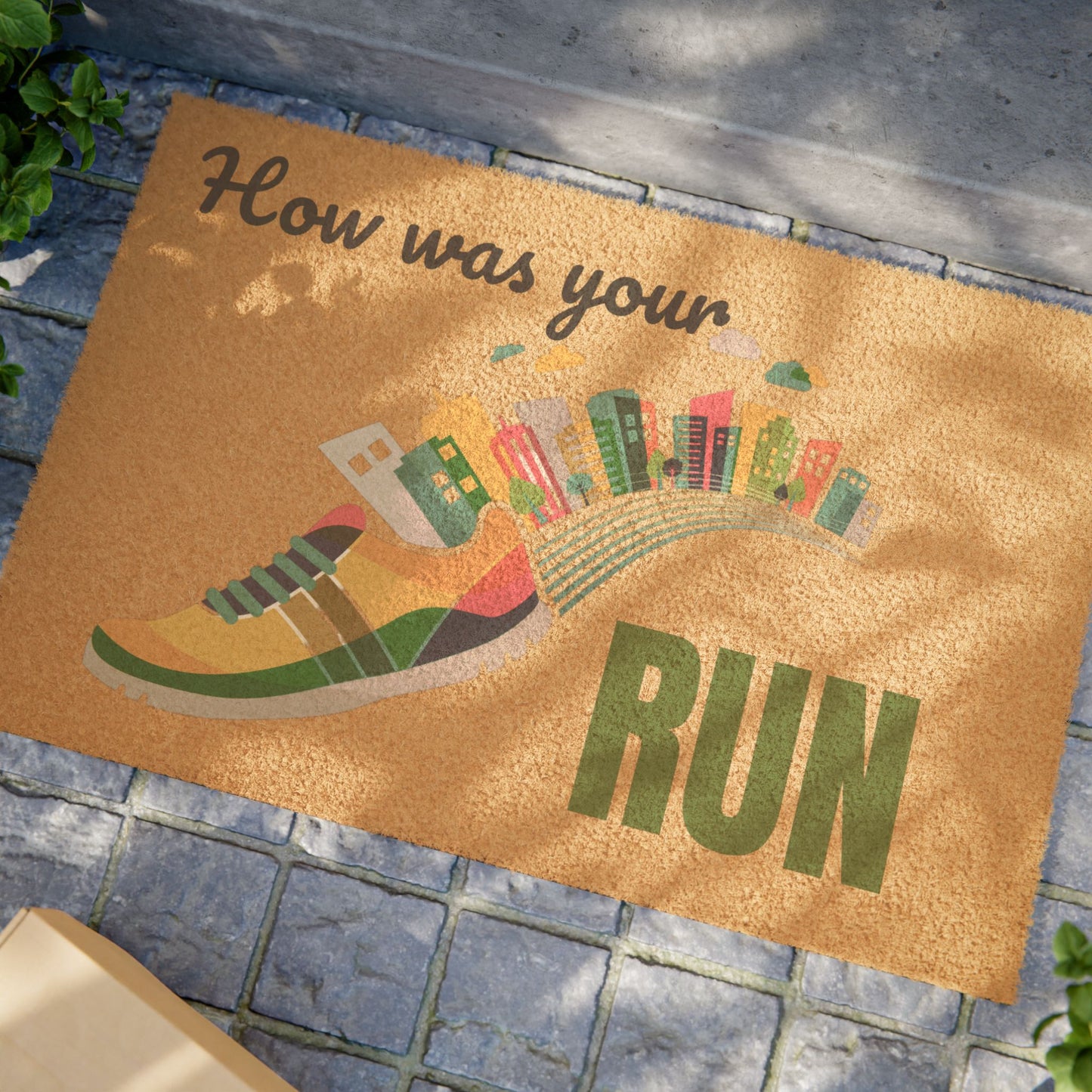 Runner's Welcome Doormat – "How Was Your Run?"