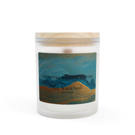 Adventure Balance Restore Frosted Glass Candle — Salt Water Soul: Sea Minerals scent, 11oz