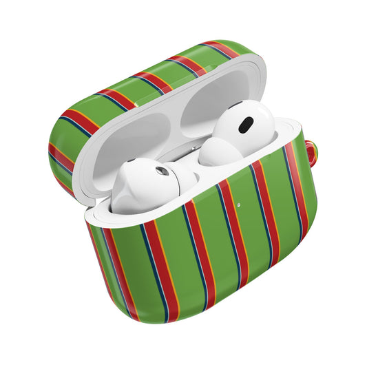 Holliday Striped AirPod Case - Green