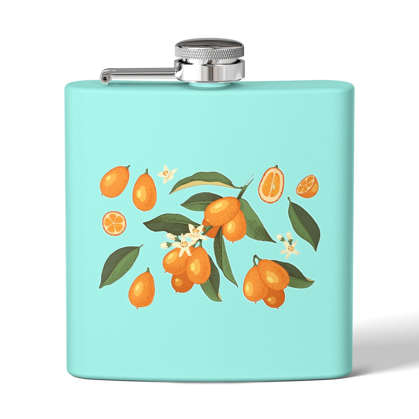 6oz Stainless Steel Flask — Orange Print | LOWCOUNTRY | Hollidays
