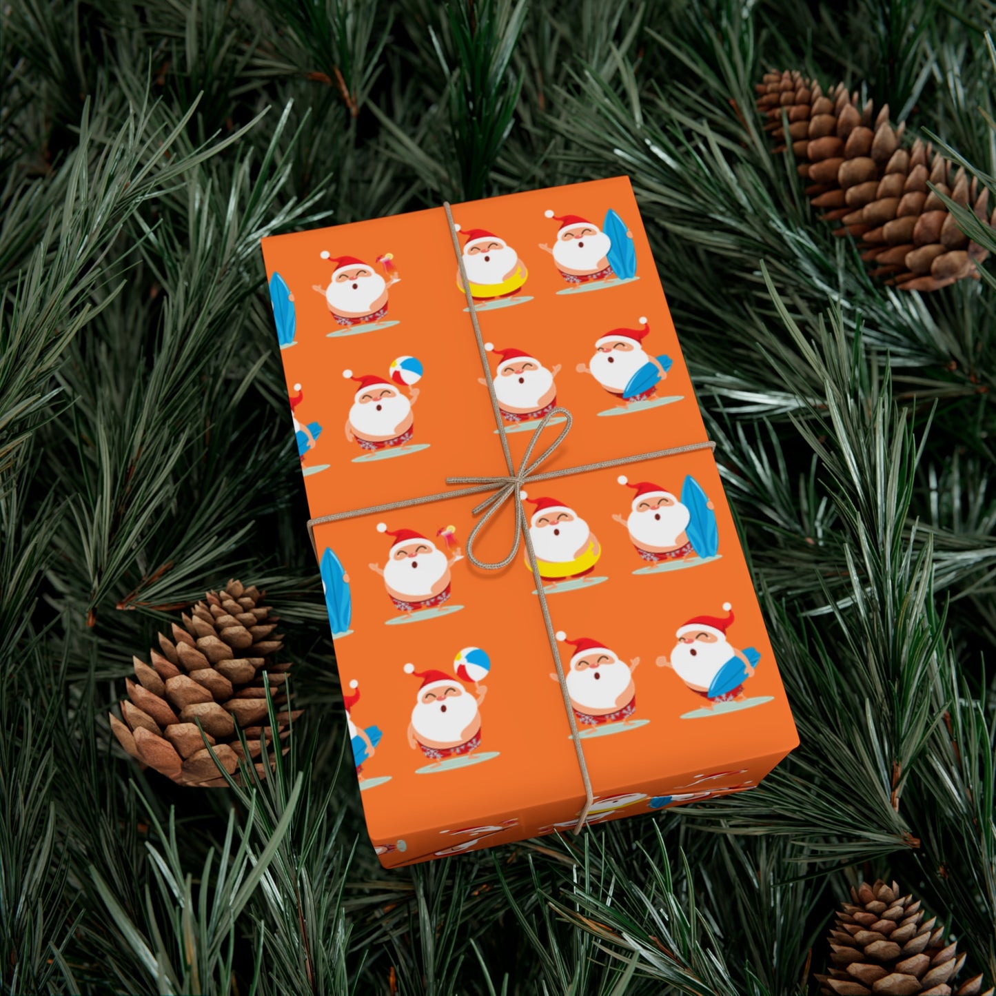 Island Santa Christmas Wrapping Paper