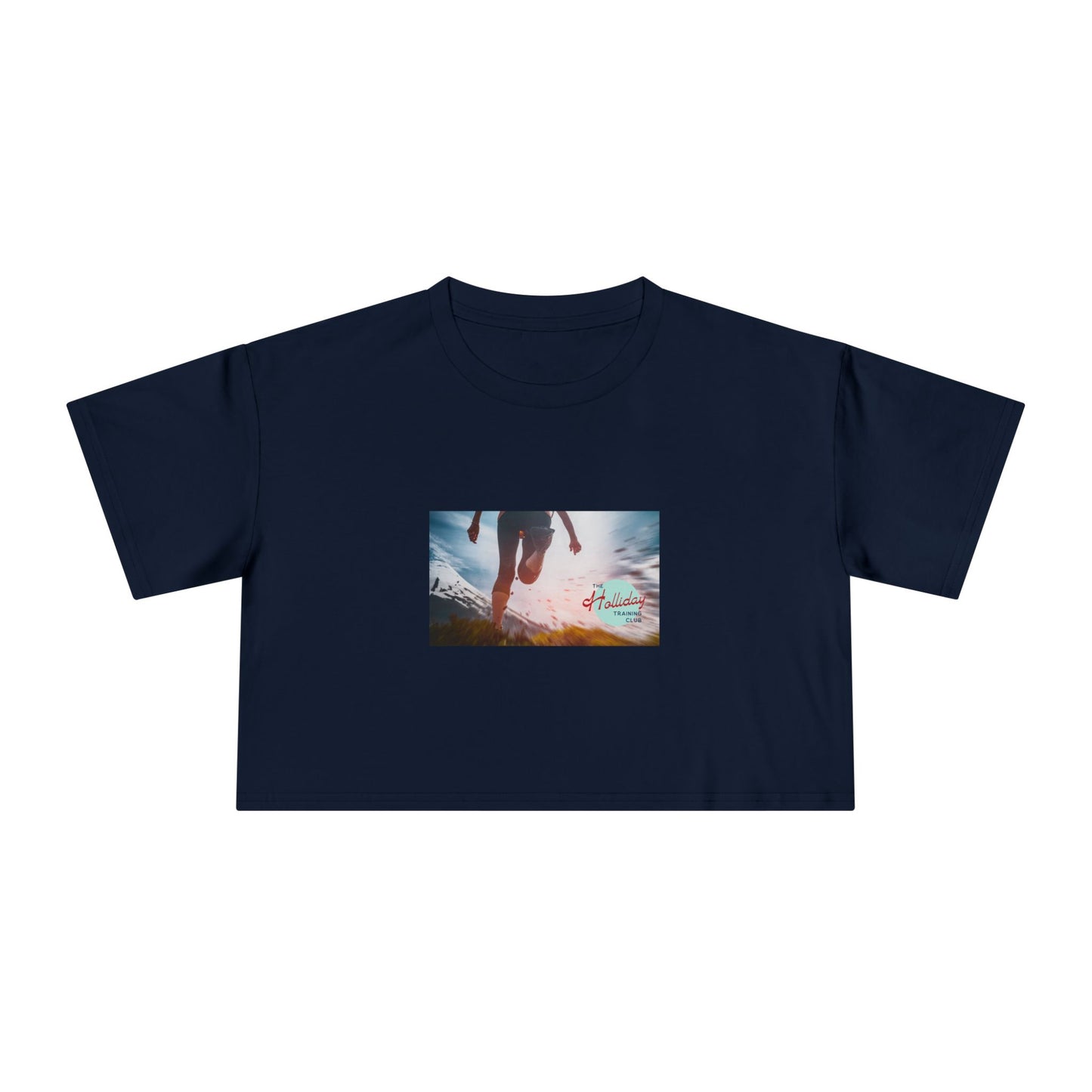 RUN THE WORLD Crop Tee — "Pacific Coast"