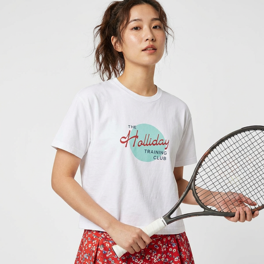 Holliday Training Women's Boxy Tee — Athletic White Gym Shirt