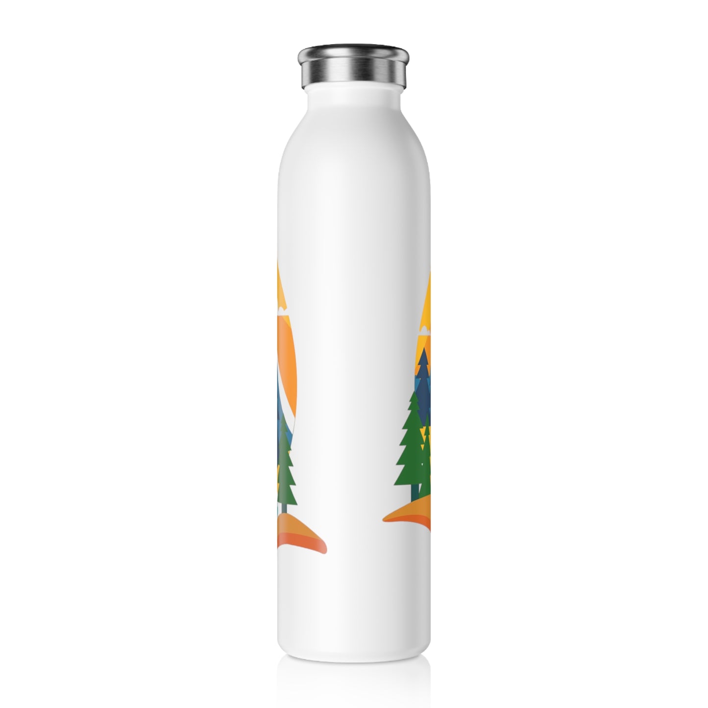 Athletic Water Bottle - Colorful Mountains Design for Outdoor Workouts