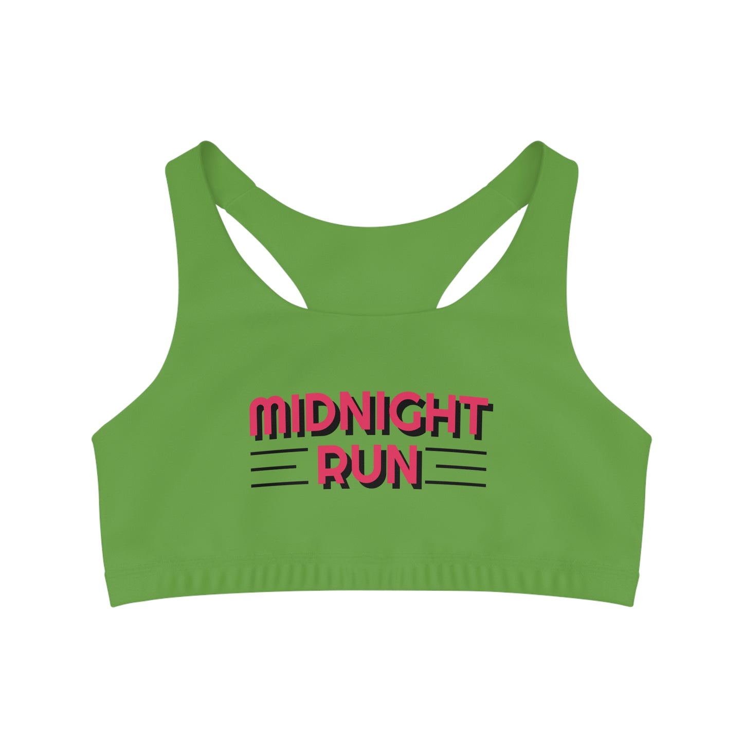 Seamless Sports Bra - Midnight Runner Athletic Workout 1980s Style