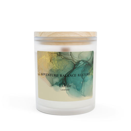Adventure Balance Restore Frosted Glass Candle — Exhale:  Lavender Scent, 11oz