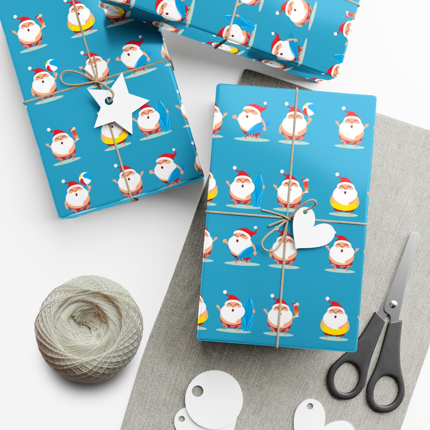 Island Santa Christmas Wrapping Paper