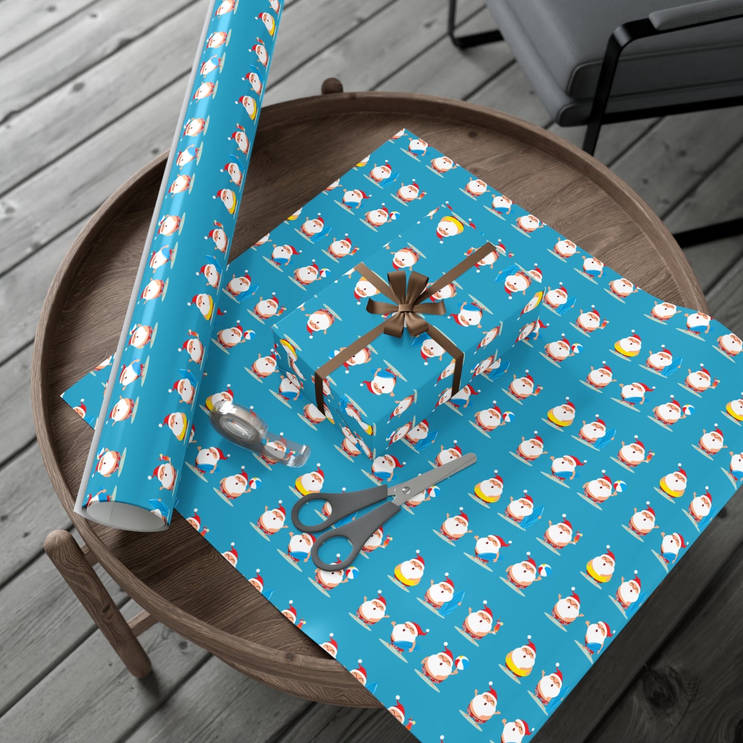 Island Santa Christmas Wrapping Paper