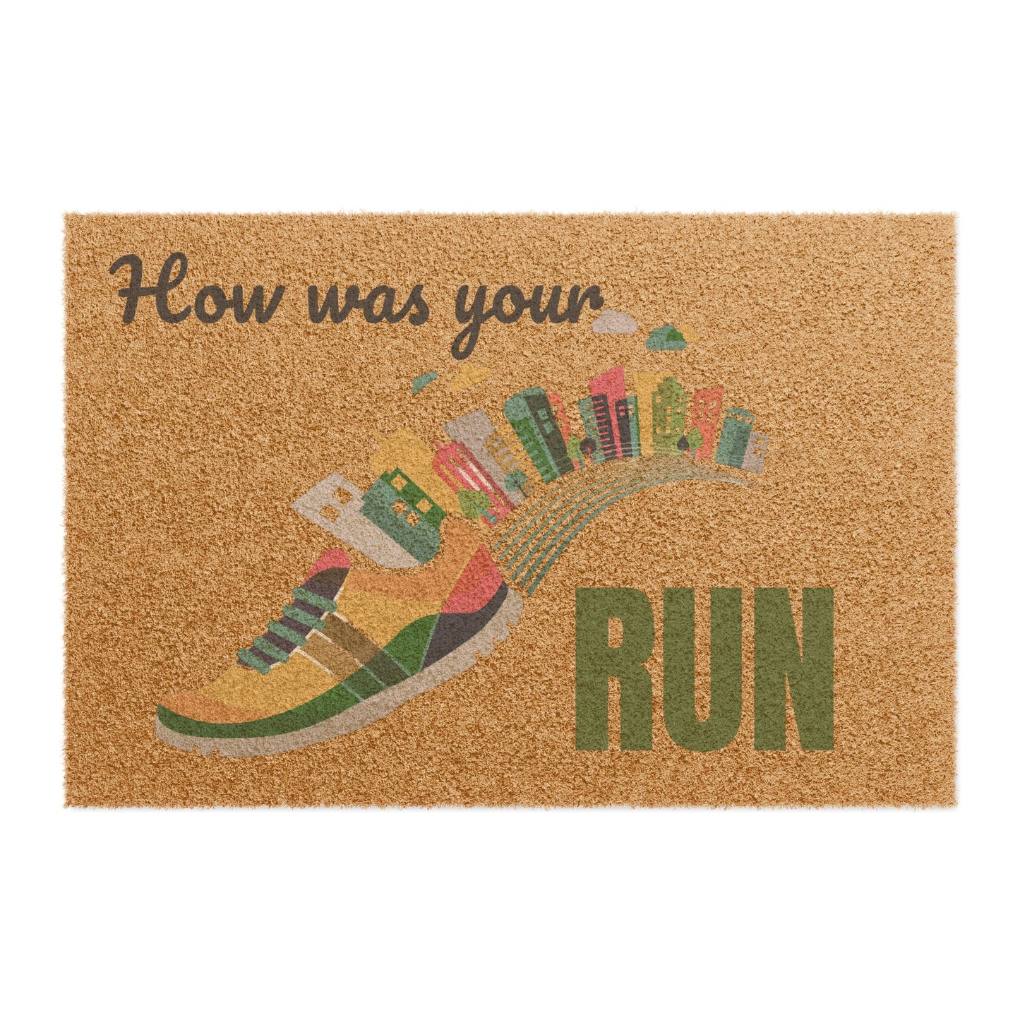 Runner's Welcome Doormat – "How Was Your Run?"