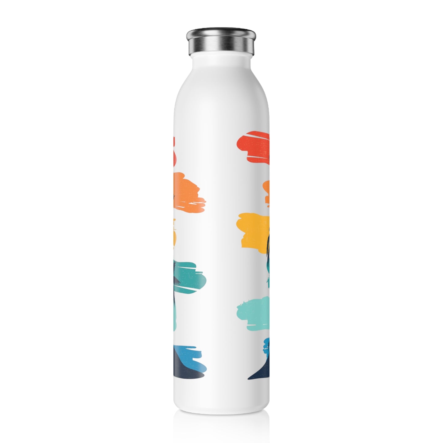 Athletic Water Bottle - Colorful Islands Design for Outdoor Workouts