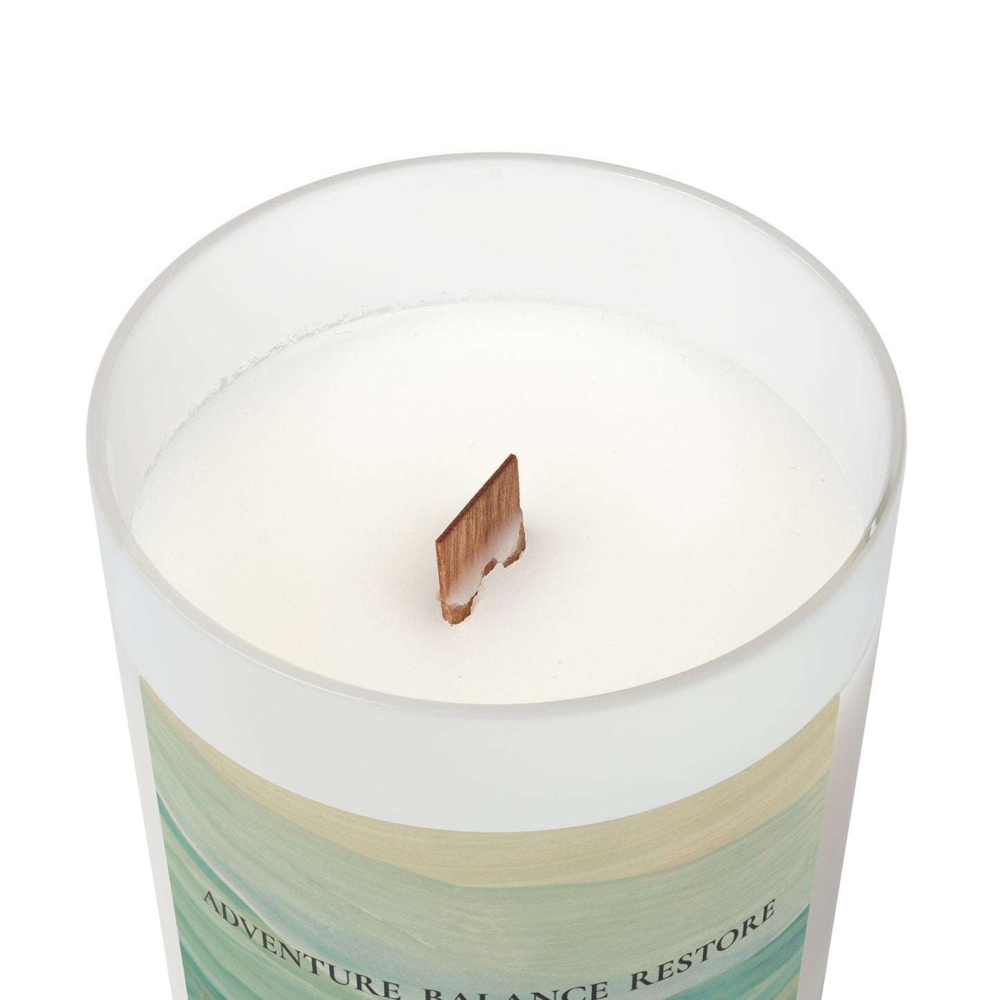 Adventure Balance Restore Frosted Glass Candle — Keep Climbing: Oak Moss & Amber Scent, 11oz