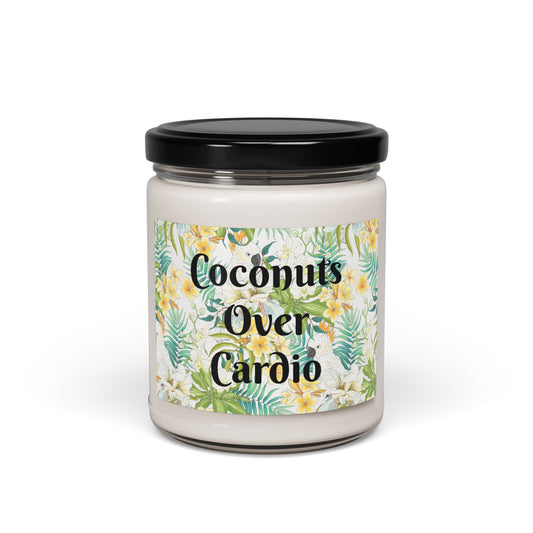 Coconuts Over Cardio Scented Soy Candle (9oz) - Tropical Coconut & Floral Spa Aromas