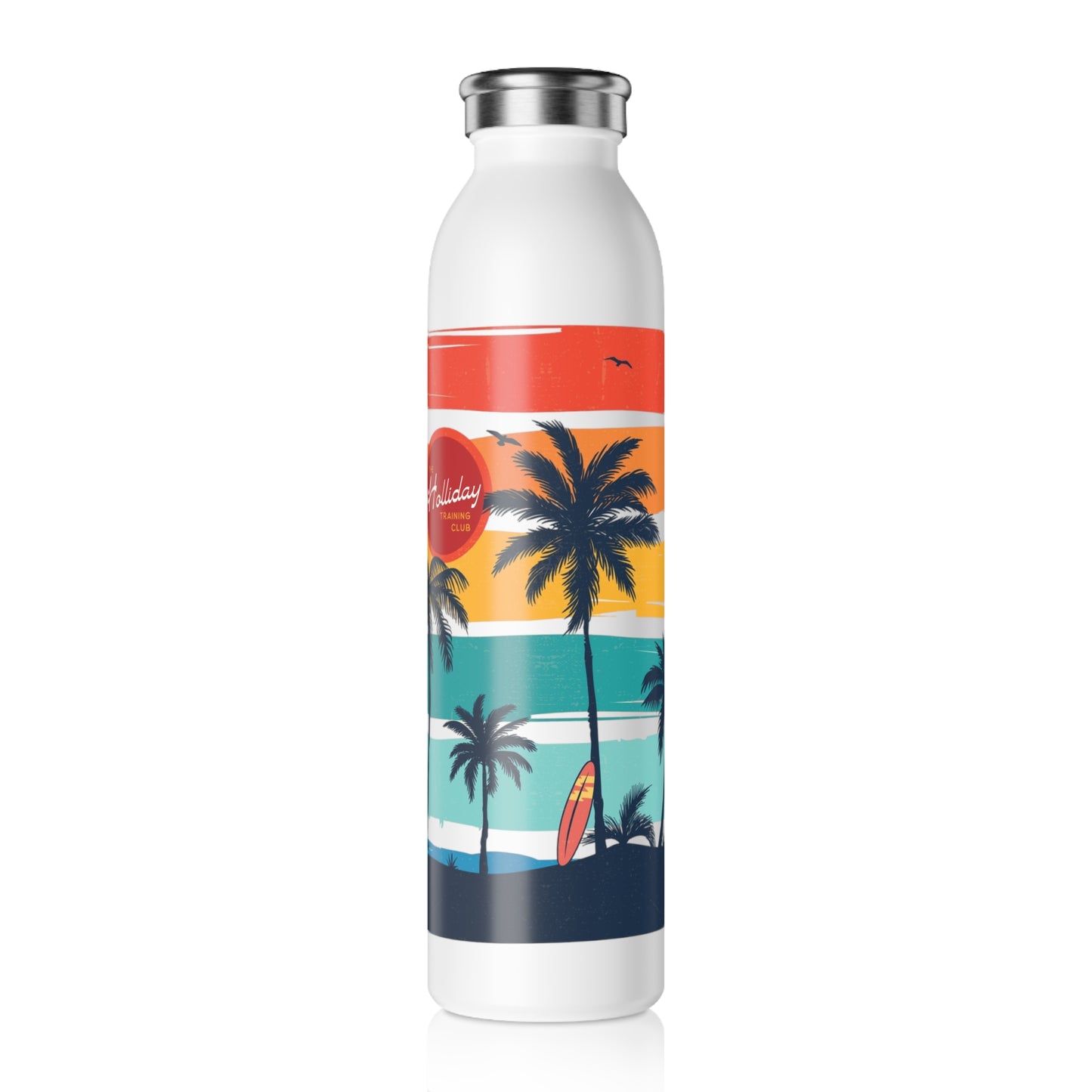 Athletic Water Bottle - Colorful Islands Design for Outdoor Workouts