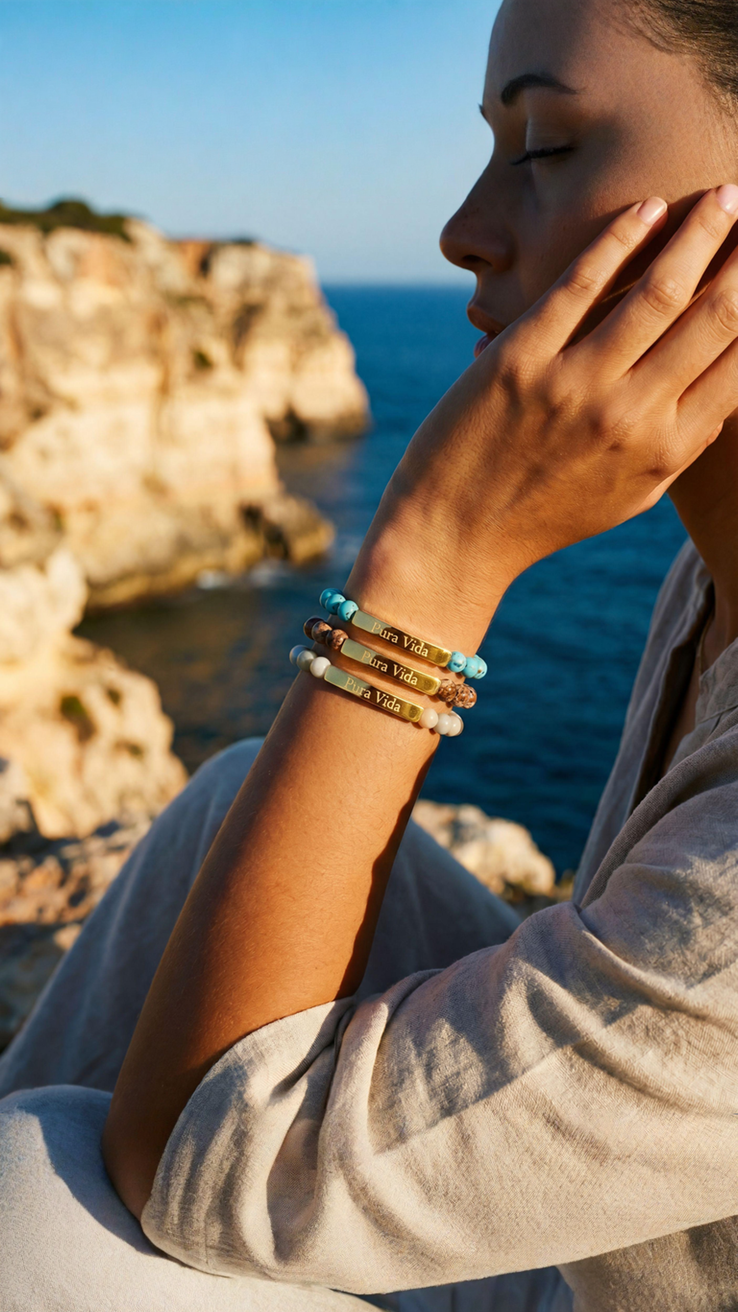 Pura Vida Natural Stone Stretch Bracelet | SALT COLLECTION | Hollidays